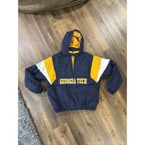 Vtg 90s Georgia Tech Starter Jacket 1/4 Zip Pullover Puffer‎ Men's Sz XL